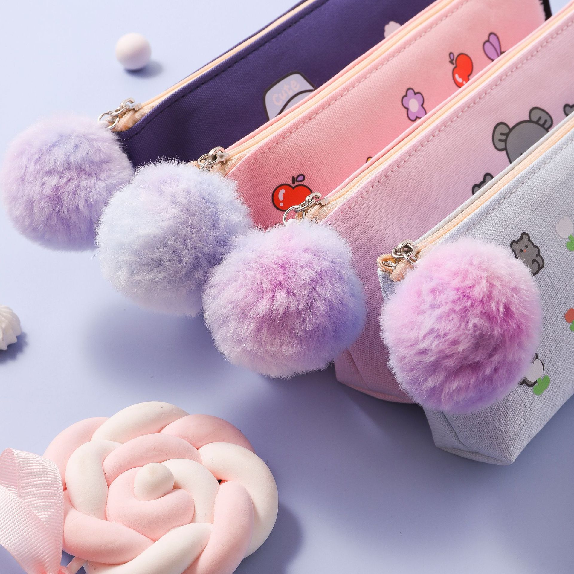 韩版ins风创意笔袋少女心大容量帆布笔袋可爱超萌三角学生铅笔盒