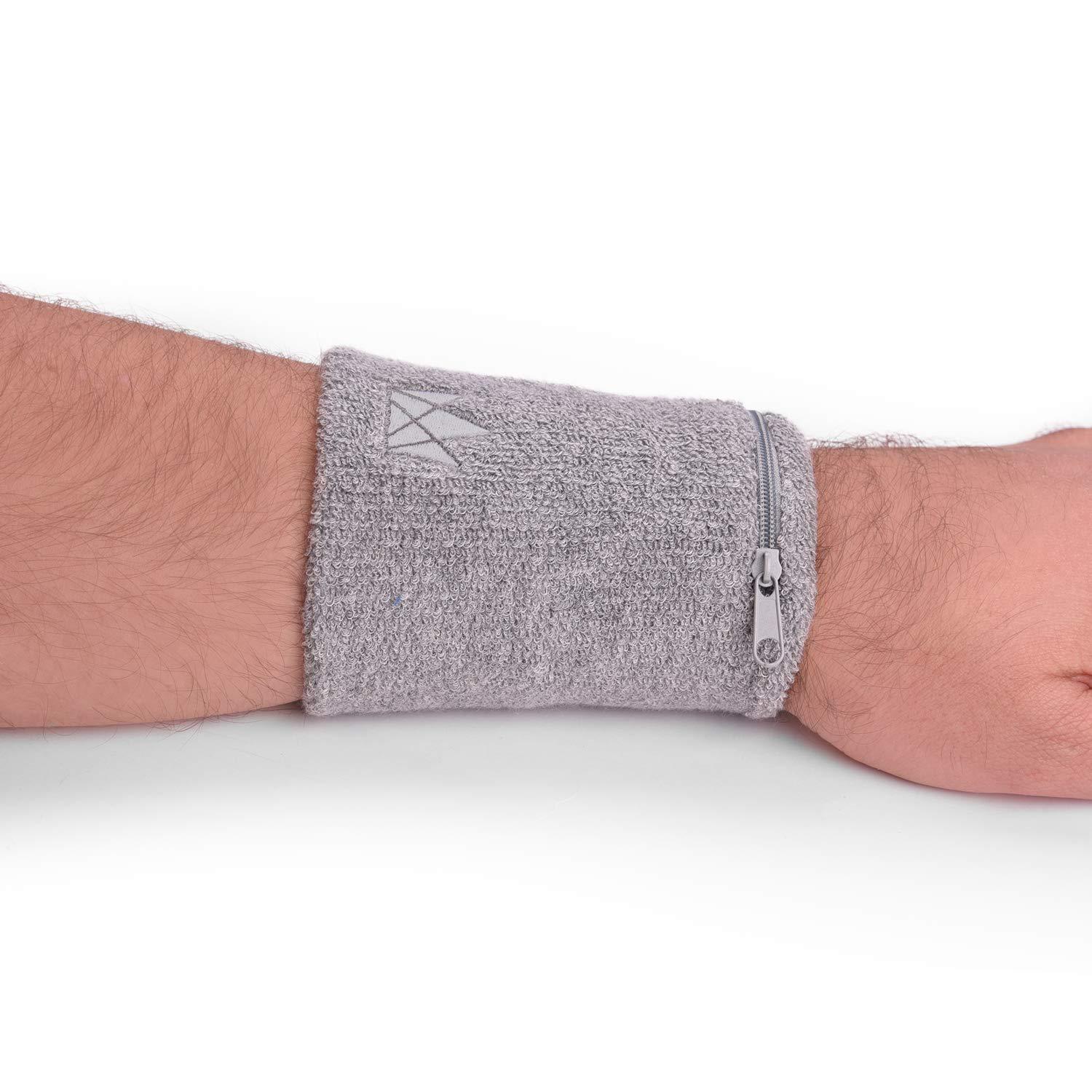 毛圈护腕拉链零钱口袋定制尺寸7cm8cm10cm纯棉针织毛巾布护手腕带