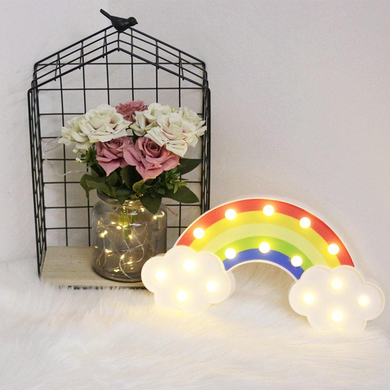 ins风led彩虹台灯造型灯 节日房间装饰灯 室内摆件小夜灯