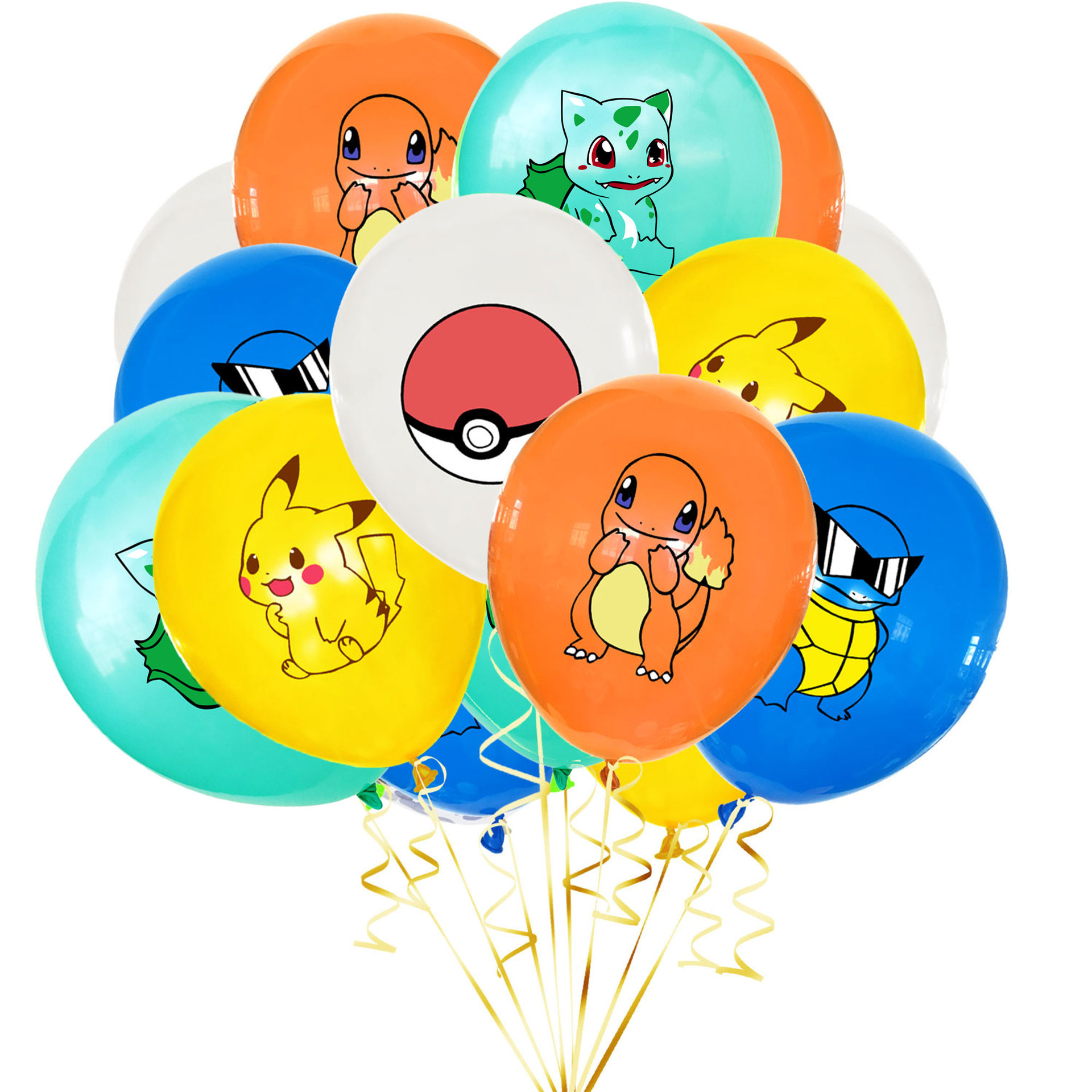 Amazon Pokemon Rubber Balloons Pocket Elf Pikachu Charmander Squirtle Bulbasaur Balloon