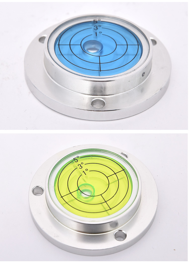高精度水平气泡珠带法兰水平泡金属圆水平器万向气泡水平仪水准器