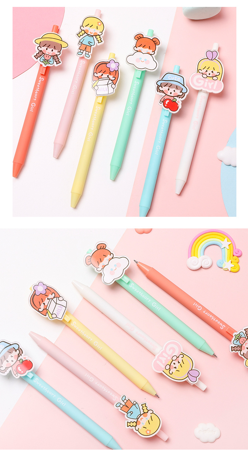 一木林中性笔可爱卡通创意超萌少女心签字笔学生文具水性签字笔