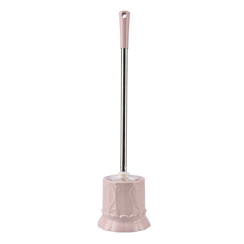 Toilet Brush Household Toilet Brush Cleaning Stainless Steel Handle Toilet Brush Set Soft Wool Belt Base Toilet Brush