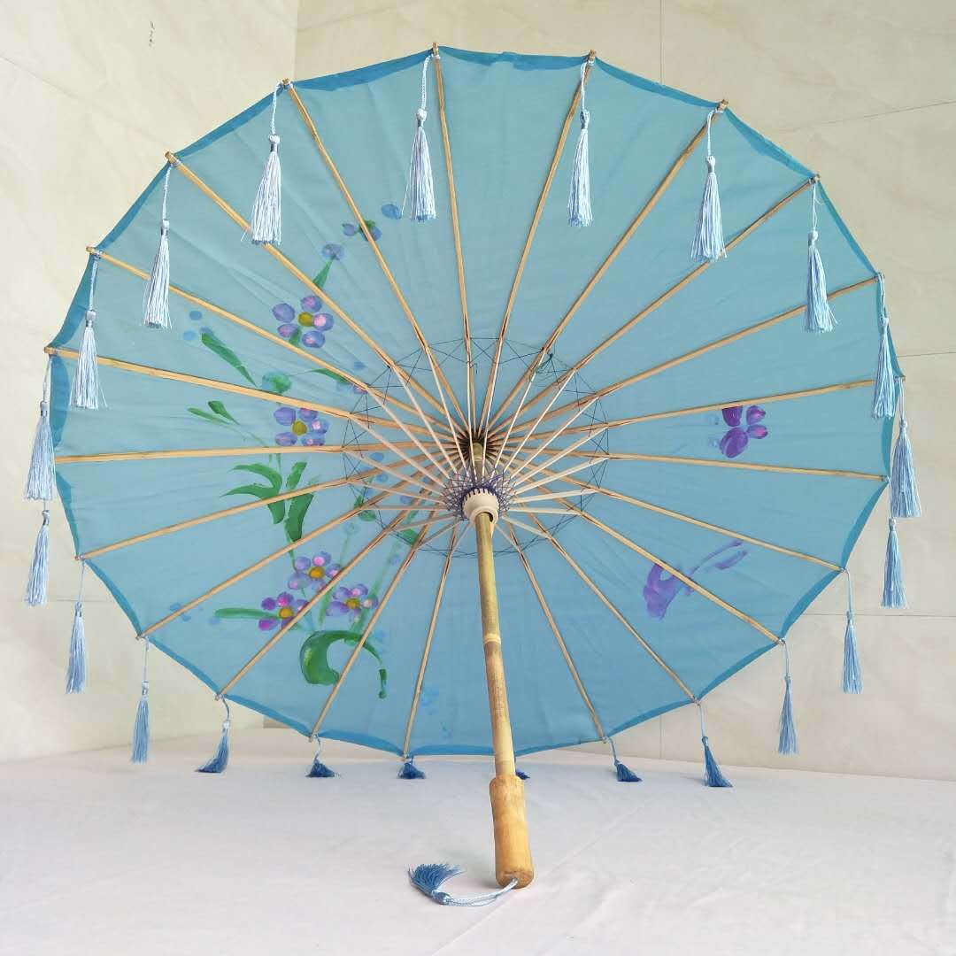 古风汉服流苏伞舞蹈绸布伞古典旗袍走秀油纸伞拍照道具伞吊顶伞