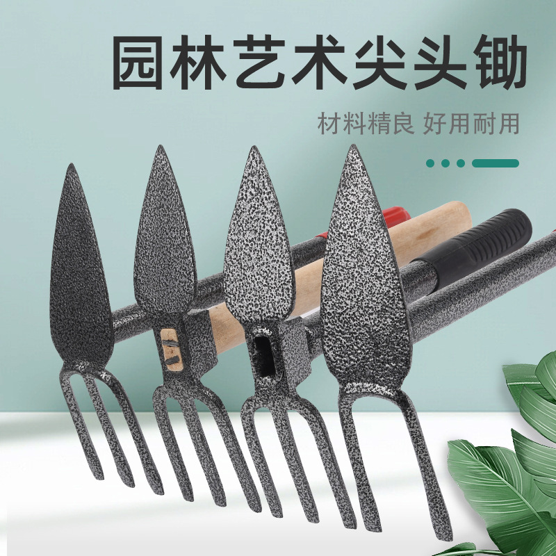 garden tools solid wood handle hoe farm tools household flower planting dual-purpose hoe hand-forged small hoe steel hoe wholesale