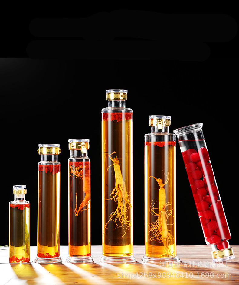泡酒玻璃瓶1斤2斤 高硼硅人参酒泡酒瓶 家用酒瓶白酒瓶空瓶