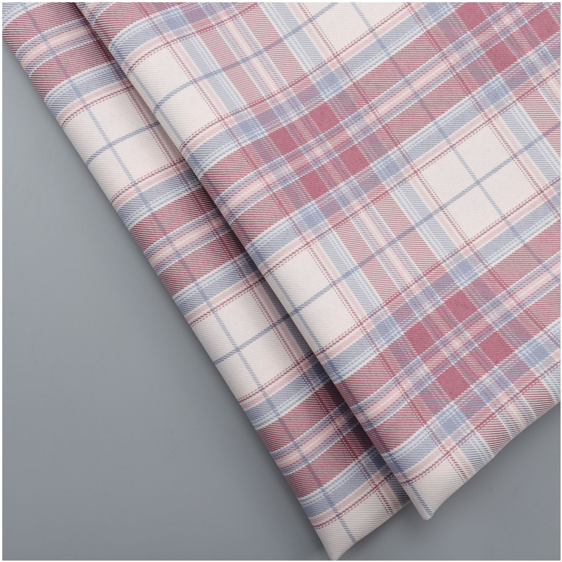 大粉格子全涤色织斜纹格布日系jk制服格裙领结鞋帽大肠发圈面料