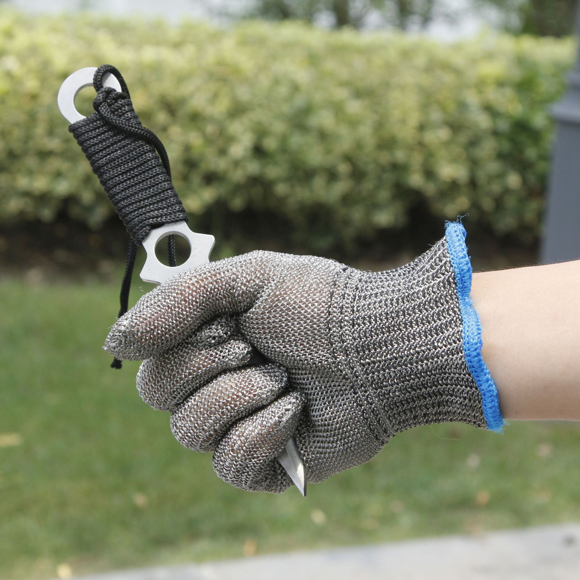 纯不锈钢丝屠宰防切割金属铁安全防护保安抓贼防狼手套