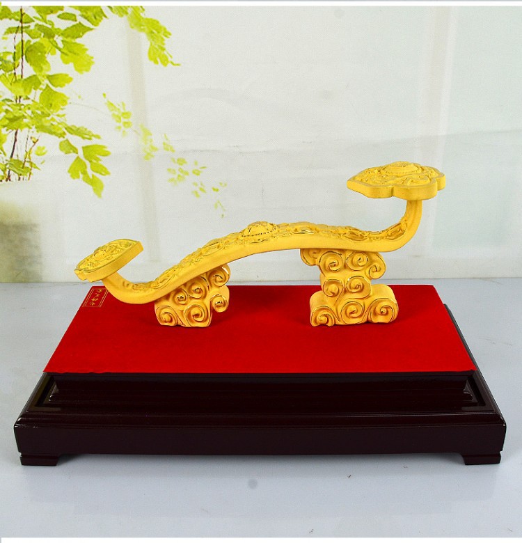 金如意摆件乔迁新居店铺开业结婚礼品祝寿礼物绒沙金客厅玄关摆件