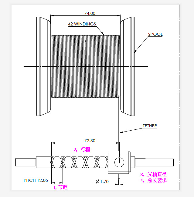 启庞丝杠排线器绕线机往复丝杠排线螺母定做月牙滑块来回轴排线轴