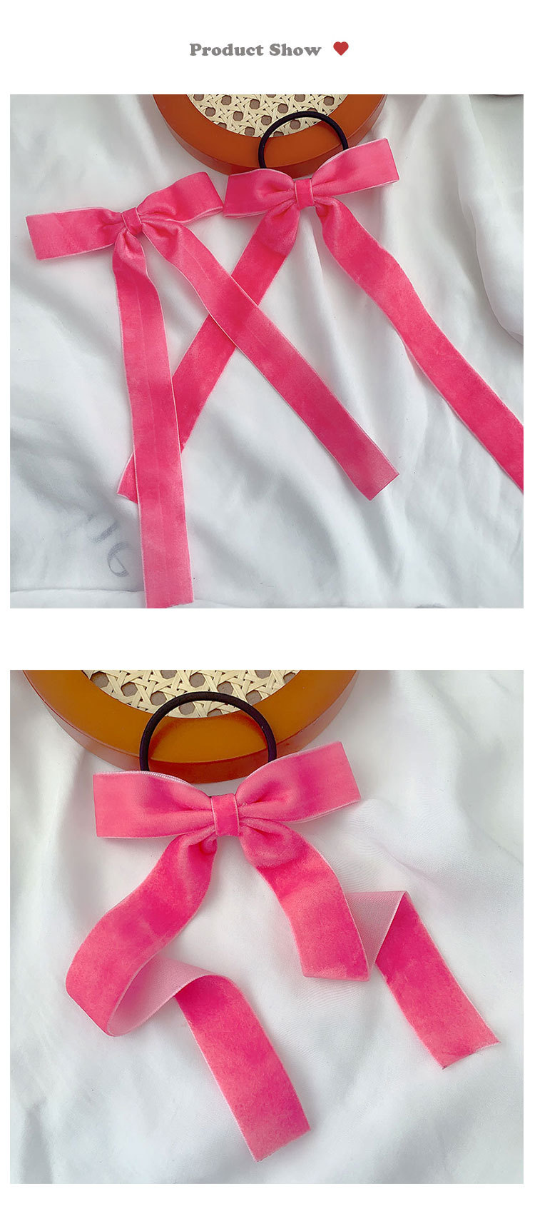 jennie金智妮同款粉色蝴蝶结发夹发带飘带后脑勺超仙网红发饰头饰