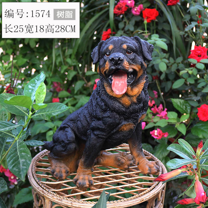 Garden Decoration Simulation Animal Crafts Rottweiler Resin Decorations Artificial Dog Model Living Room Home Ornaments