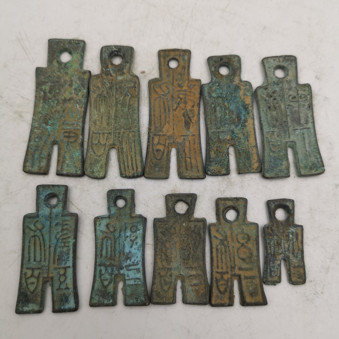 仿古工艺品 库布 铲币 铜库币  铜古币春秋战国刀币一套 影视道具