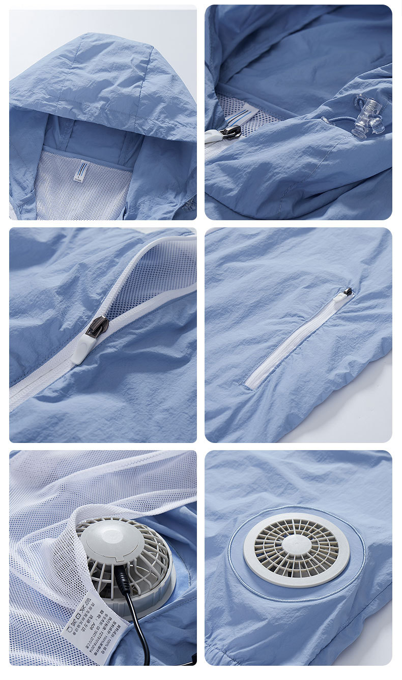 空调服男夏季降温制冷带风扇皮肤衣智能充电服防晒户外运动外套潮