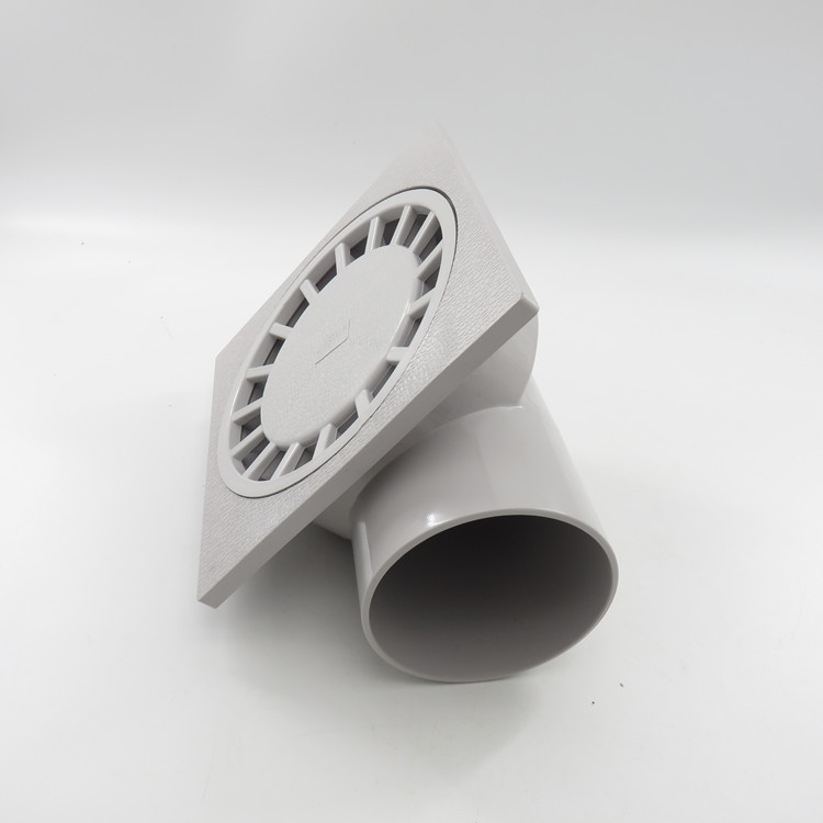 110pvc同层地漏塑料出水口侧排水口方型地漏卫生间加高宾馆加地漏