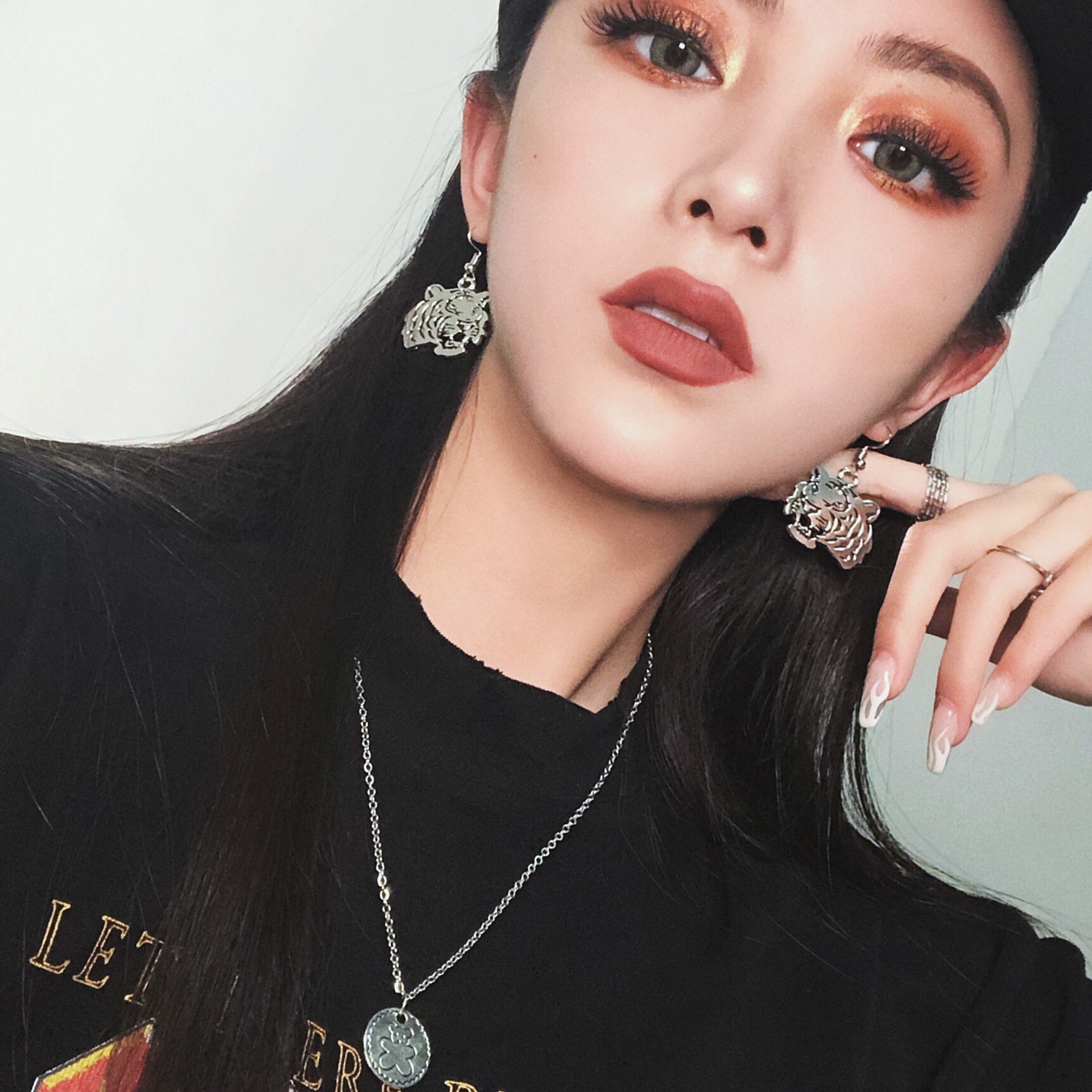 嘻哈朋克耳环暗黑系夸张大耳环复古个性原宿港风潮人老虎头女酷帅