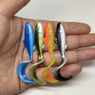 厂家直销双色软饵卷尾6cm2.3g外贸热品蝌蚪