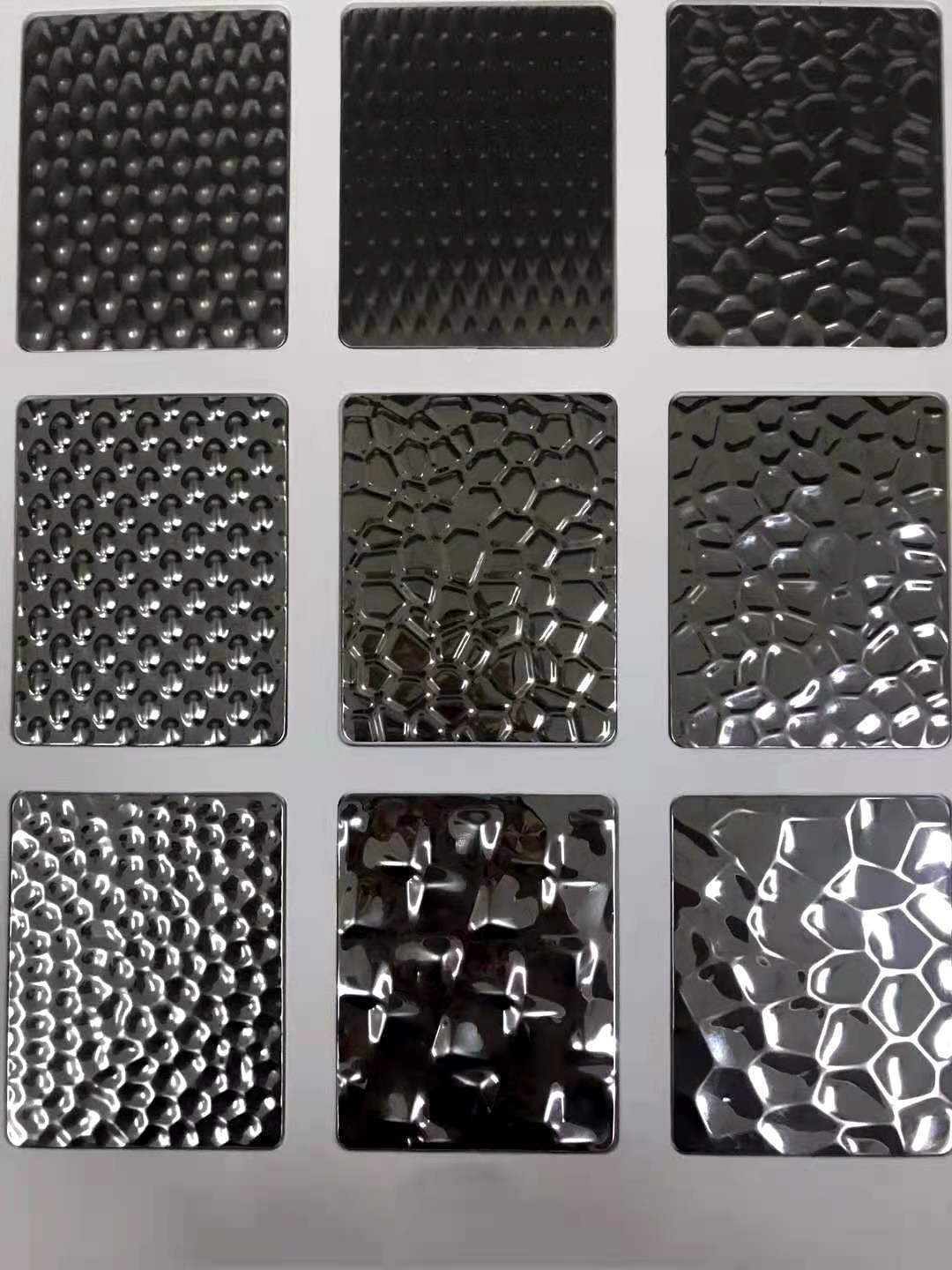 加工不锈钢水波纹压花板不锈钢水波纹压花机捶打纹豆米粒纹