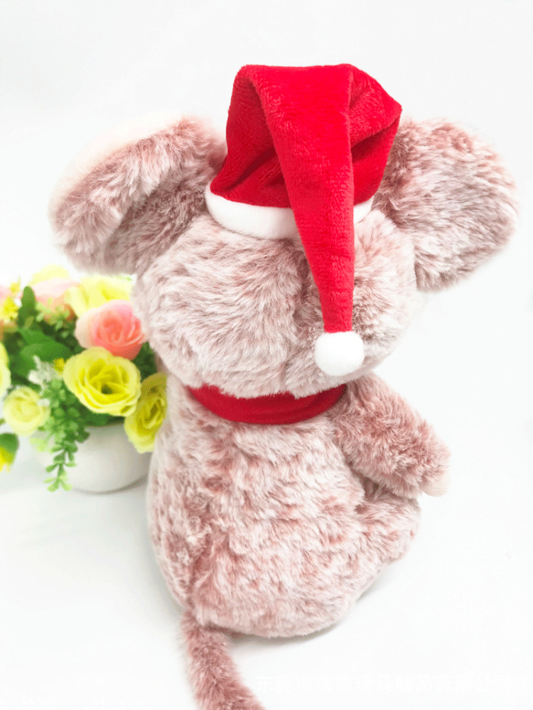 毛绒玩具定做新款圣诞节老鼠公仔娃娃 企业运动会吉祥物定做