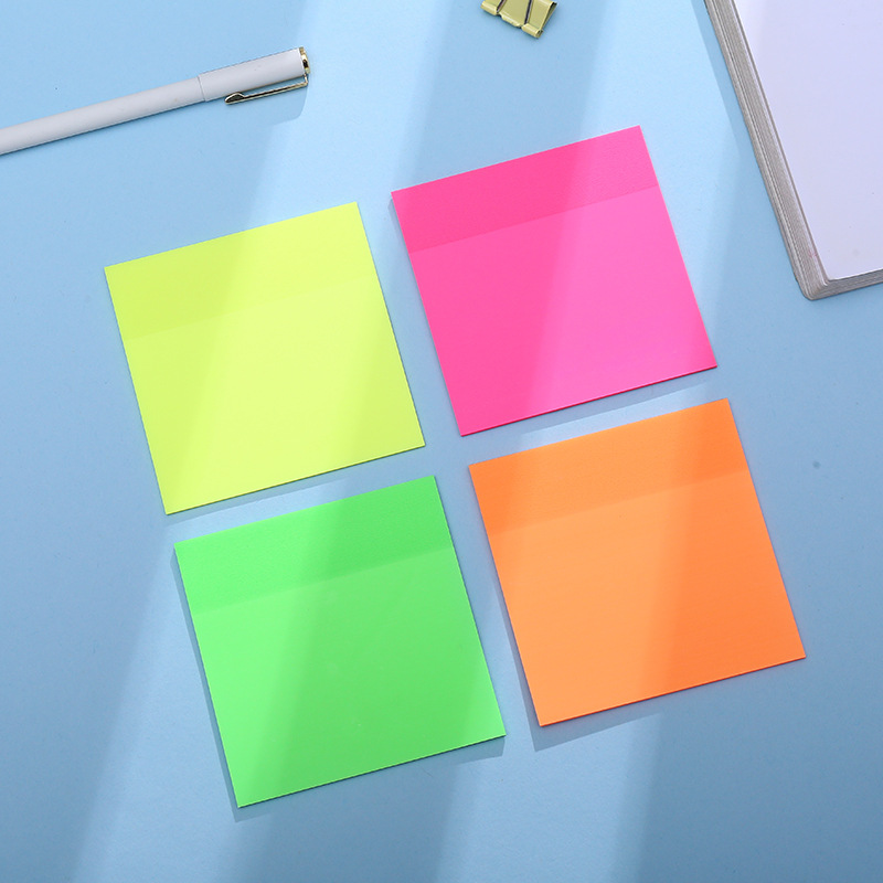 pet荧光40页3*3便利贴批发定制 吸塑卡组合便签纸可撕记事贴专用