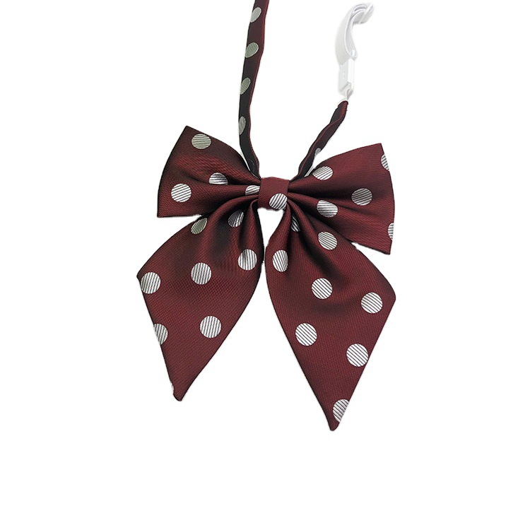 jk纯色波点羽根领结衬衫制服学院风蝴蝶结粉红可爱圆点女配饰小物