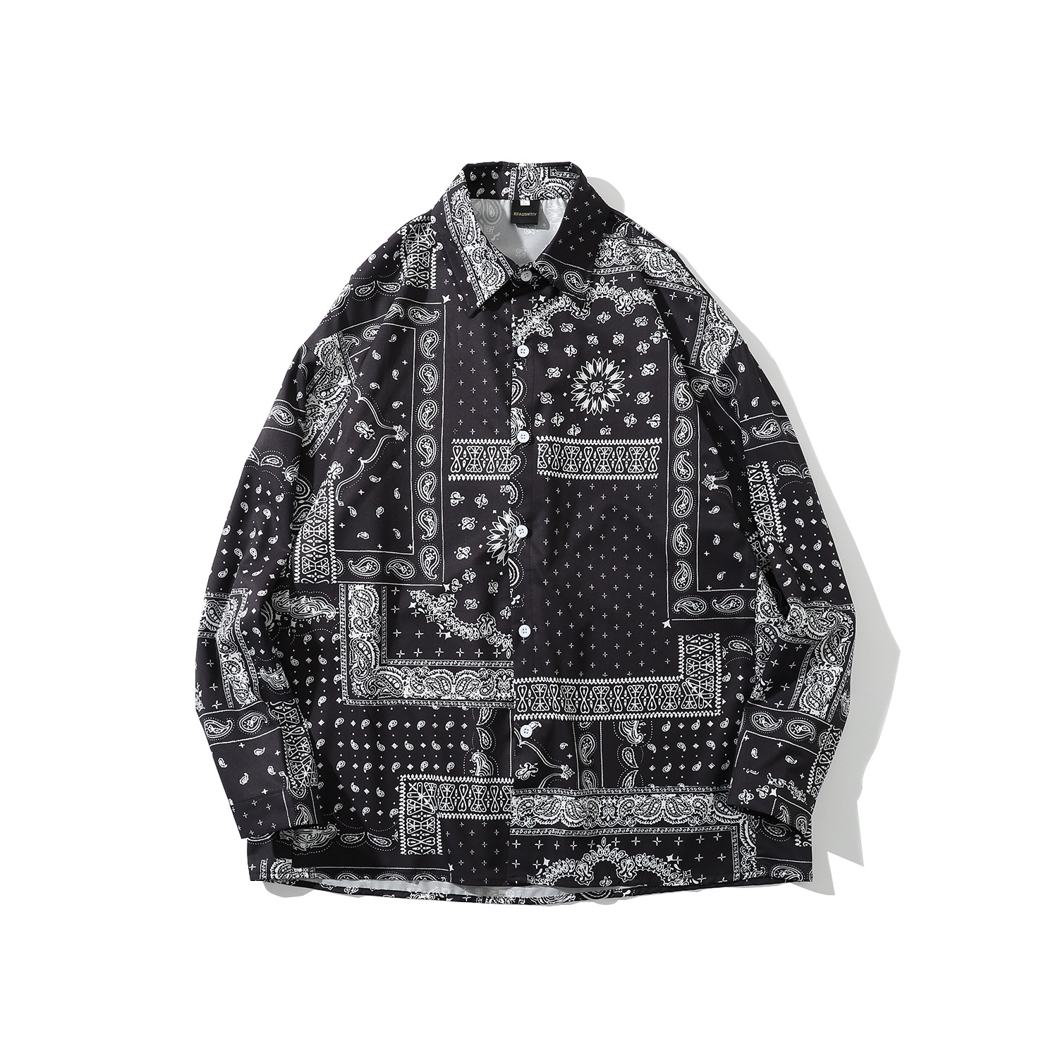 日系复古港味腰果花衬衫男女长袖古着花衬衣嘻哈文艺潮人街头外套