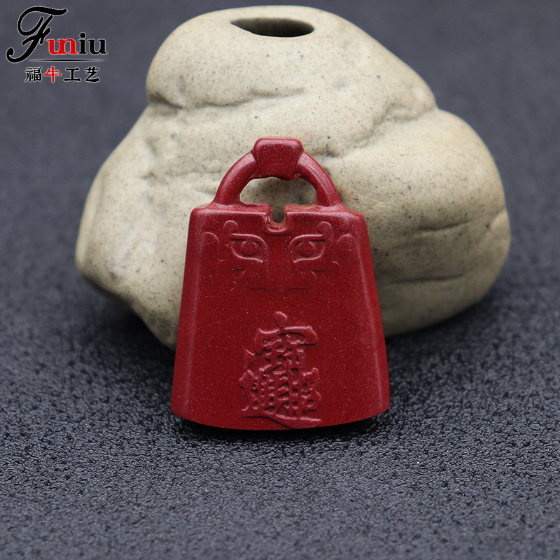 朱砂吊坠小孩儿童紫金朱砂男女士小锁项链挂件如意锁礼物厂家批发