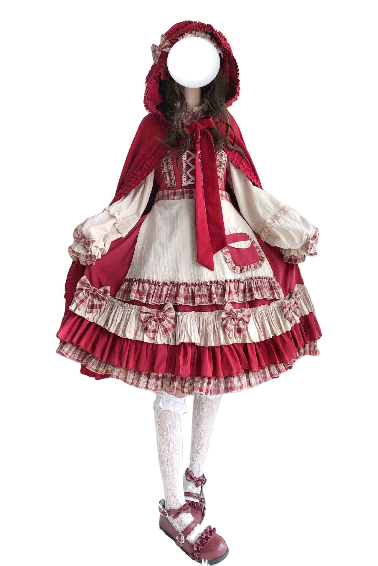 浆果少女lolita 长袖连衣裙op 小红帽 现货实拍 日常洋装裙 包邮