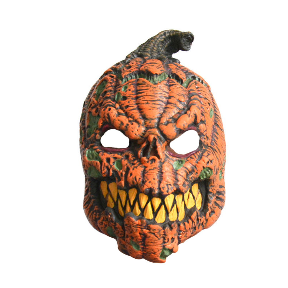 万圣节邪恶南瓜头面具恐怖搞怪假面乳胶舞会装扮演出cosplay道具