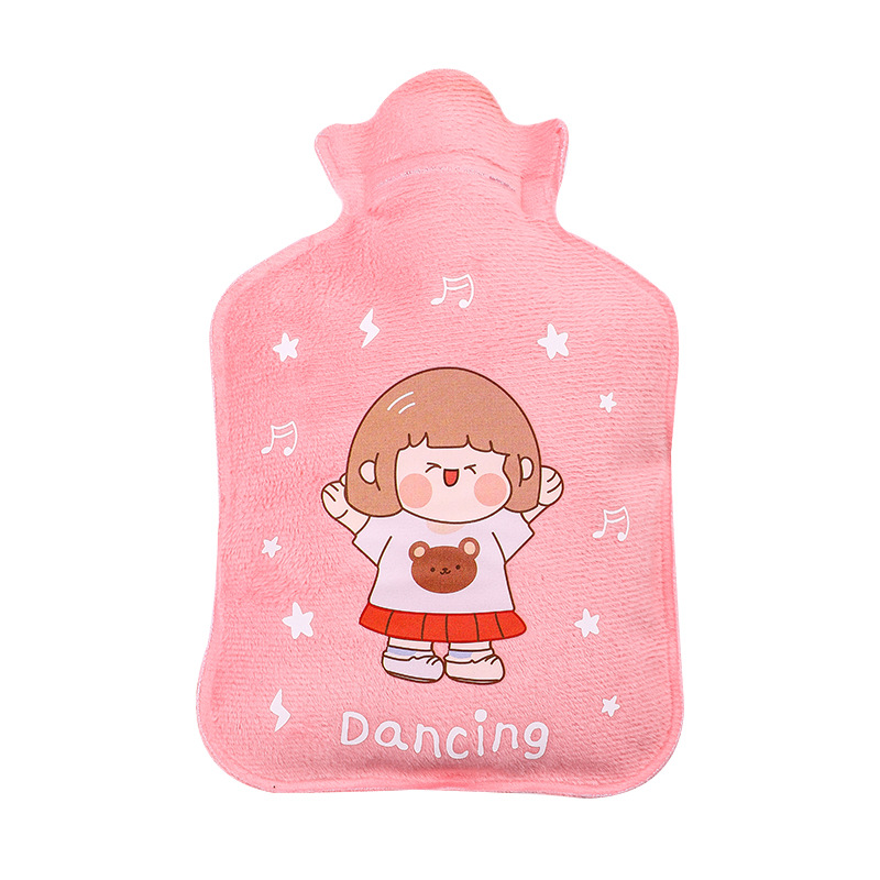 Cartoon Hot Water Bag Water Injection Hot Water Bottle Heating Pad Hot Compress Belly Thickened Cute Plush Hand Warmer Men and Women Wholesale