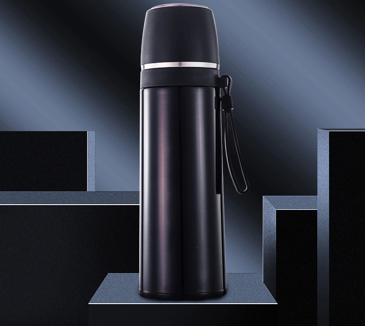 泽辉新款304不锈钢真空吊带钢盖子弹头保温杯礼品水杯定制印logo