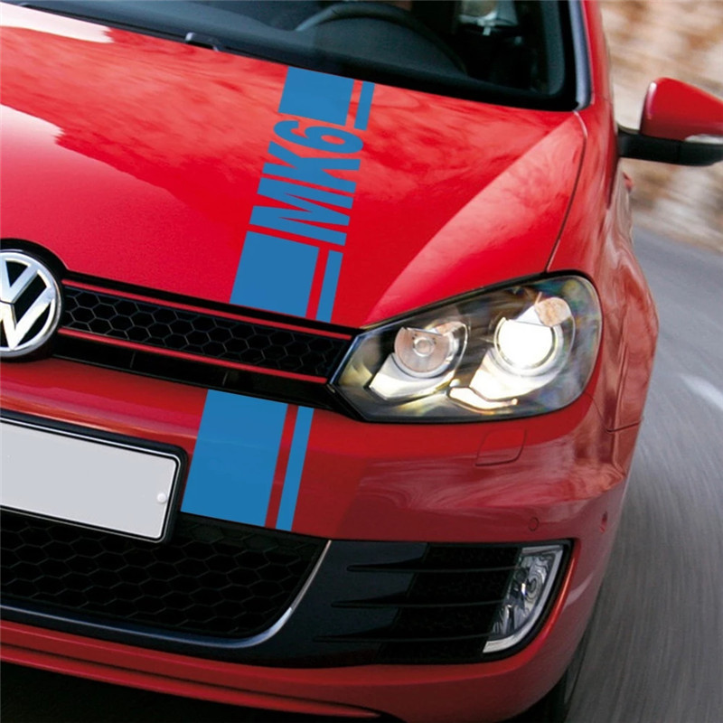 适用于大众全系polo高尔夫 mk6 mk7引擎盖车贴车头改装个性贴纸