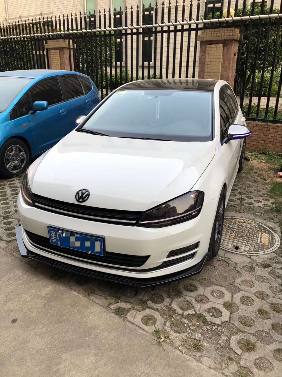 适用于高尔夫7 7.5gti rline改装运动前唇前铲小包围防撞梁前包围