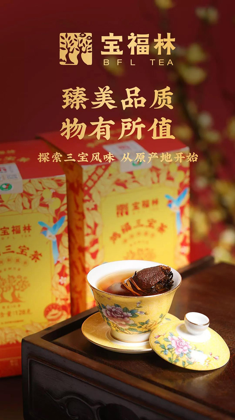 【宝福林 鸿福三宝茶】新会陈皮 福鼎白茶 三宝扎250克礼盒装