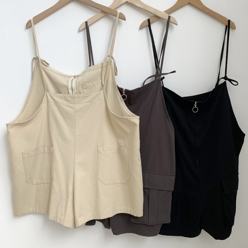 夏季bi备 工装背带短裤女夏韩版宽松减龄显瘦吊带阔腿裤 清仓