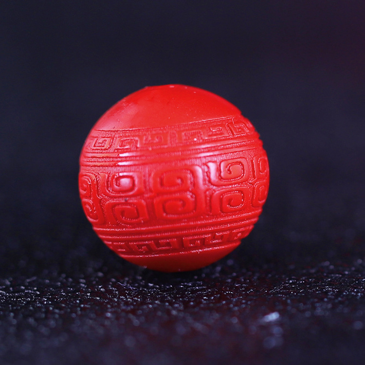 红朱砂回纹珠圆珠散珠单珠diy佛珠吊坠绳锁骨链编绳配件配饰