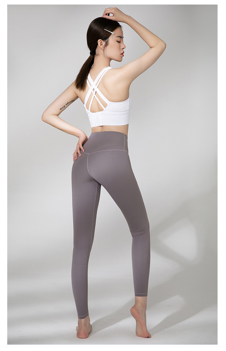 高腰健身裤女紧身跑步速干磨毛裸感lulu瑜伽裤align蜜桃臀运动裤