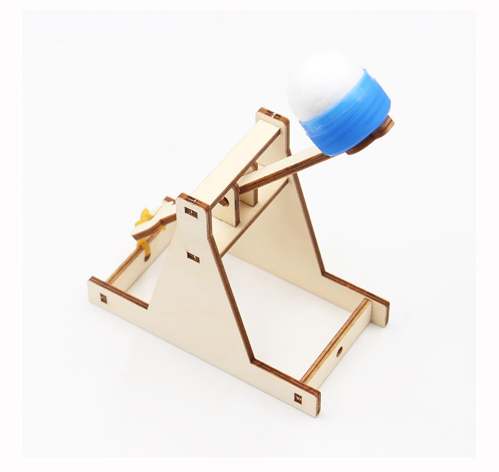 投石器科技小制作儿童手工diy木质作品 科技劳作课作业投石机玩具