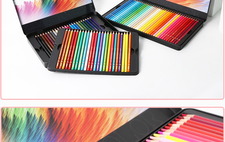 尼奥尼72色水溶彩色铅笔铁盒包装套装批发量大优惠跨境专供