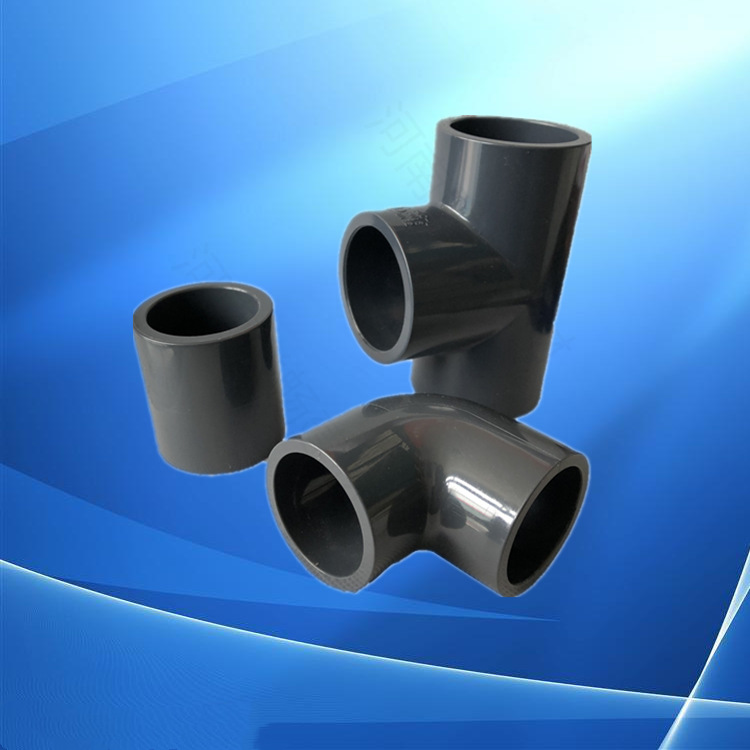 胶粘型化工级upvc直接 pvc直通 深灰色pvc化工管材管件