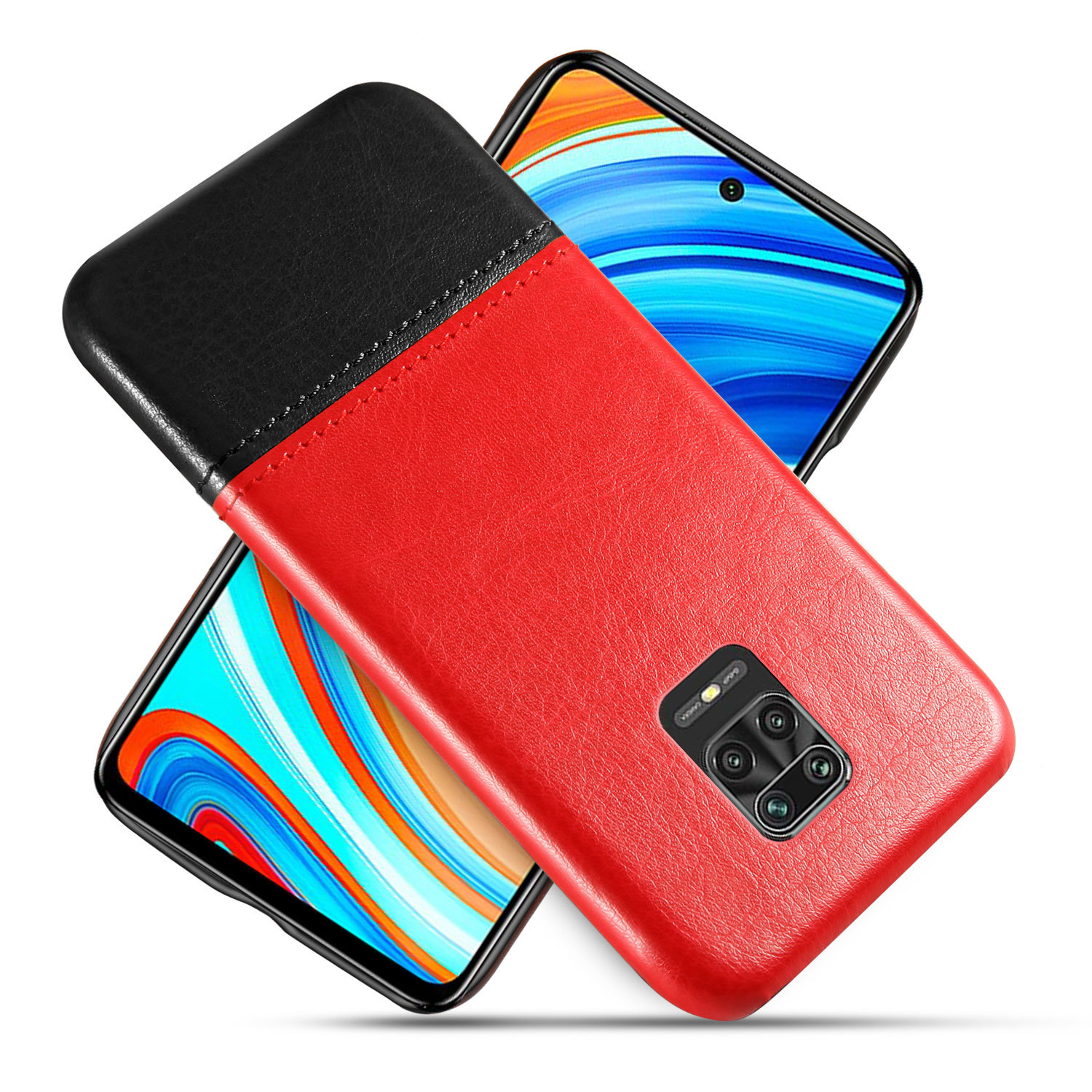 红米note9s手机壳拼皮防摔手机皮套适用red mi note9s 手机保护套