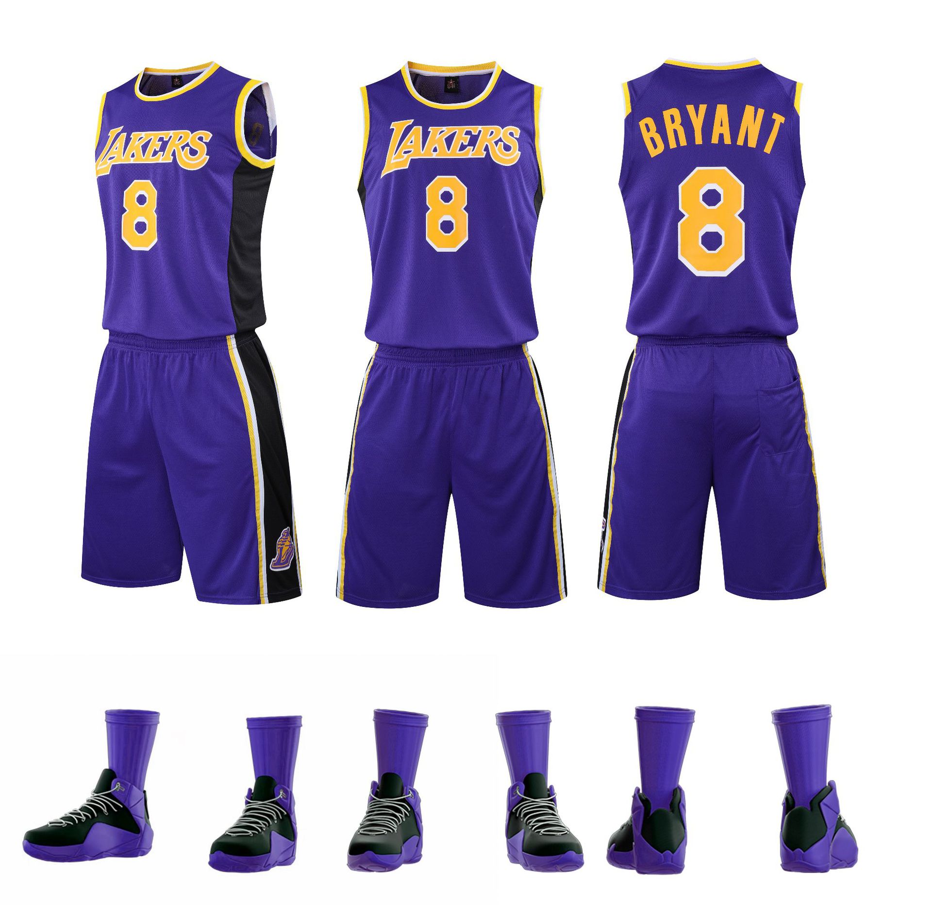 湖人队科比24号8号纪念球衣黑曼巴球衣定制篮球服套装比赛训练服