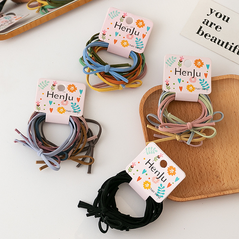 Candy Color Woven Basic Hair Rope Girly Simplicity Ins Wind Hair Rope Hair Band Leather Cover High Elastic Hair Ring