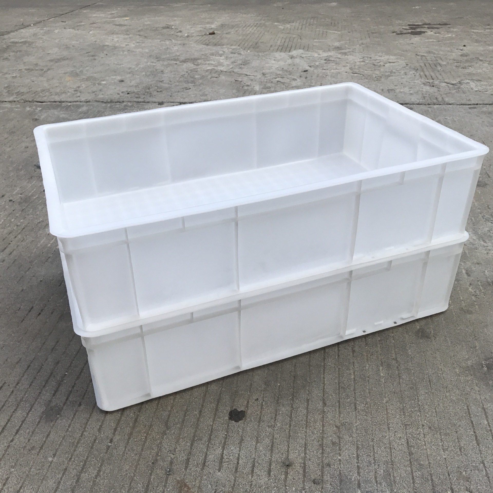 白色食品级塑料周转箱 720*450*180面包箱 电子零件收纳胶箱 胶框