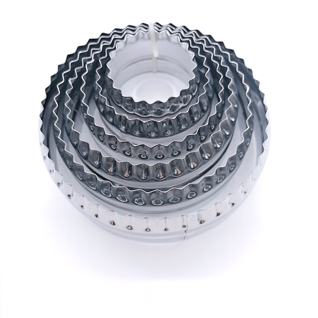 diy烘培工具不锈钢卷边圆形蛋糕切模翻糖模具慕斯蛋糕圈饺子器6pc