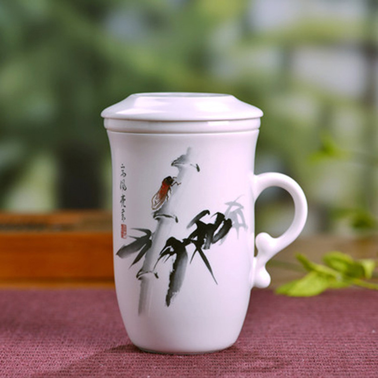 杯子景德镇陶瓷带盖图片