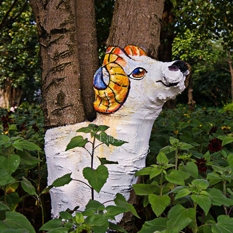 3d手绘背景墙设计墙面彩绘壁画儿童插画树木彩绘树体装饰绘画