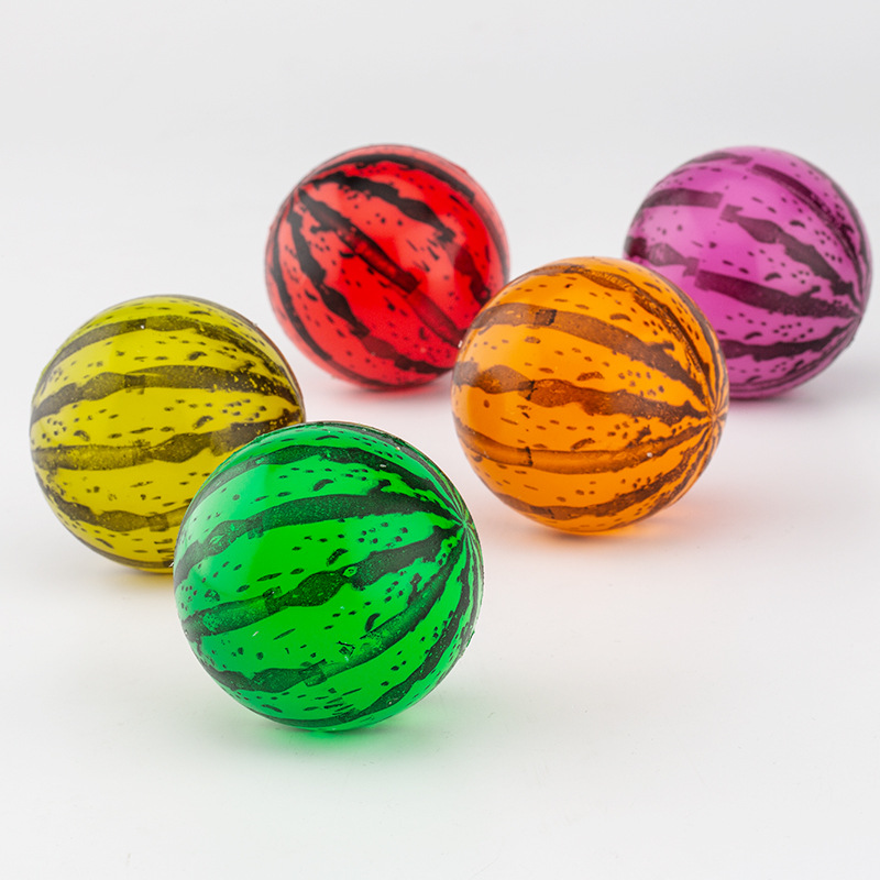 60号彩色西瓜大号弹力球热销半透明浮水球弹跳儿童玩具消消乐盲盒