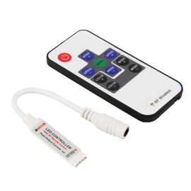 RF七彩迷你RGB控制器10键无线射频带DC头迷你LED控制器