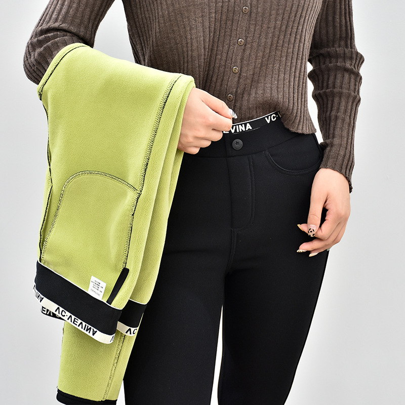 vc小黑裤冬女装加绒加厚羊羔绒保暖润肤柔软锦棉vc魔术裤子500克